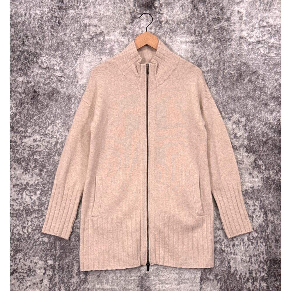 Pura Cashmere Sweater Small Womens Full Zip Thumbhole Cardigan